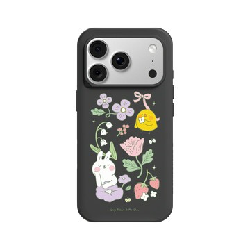 iPhone 18 Pro SolidX 黑 - 懶散兔與啾先生 Lazy Rabbit and Mr.Chu - 優雅花園