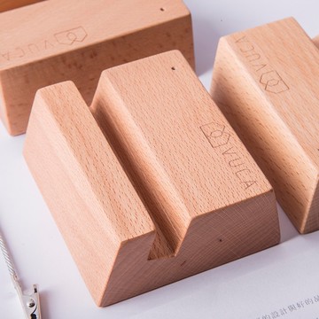 20度原木手機座(3入組) ─ 居家辦公小物  送禮包裝 加購刻字