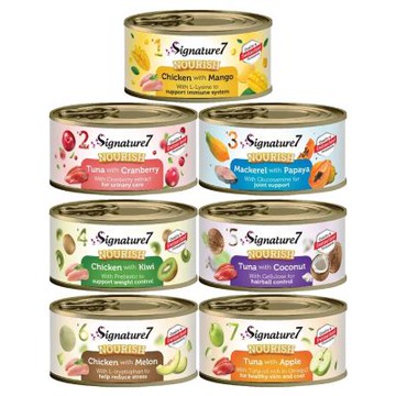 Signature7心寵-貓咪水果湯罐 80g(2.8oz) x24入=箱 (購買第二件贈送寵喵樂-貓草玩具x1包)