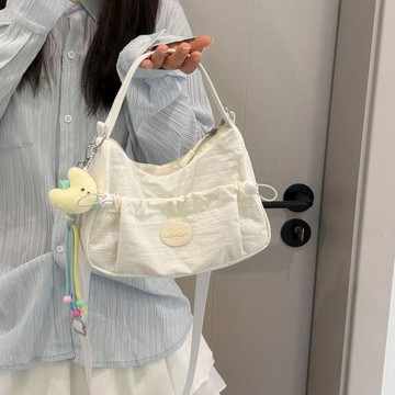 韓系簡約餃子包韓系簡約餃子包日系ins風軟妹可愛少女斜挎包 輕便小包包學生休閒百搭迷你包側背包 肩背包 通勤包 牛角包