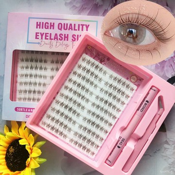 😊可可假眼睫毛😊假睫毛套裝大容量新品黑棕色太陽花睫毛分段式懶人假睫毛自然款自貼假眼睫毛 CT1P