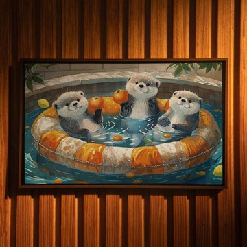 獺之湯-水獺鄰居三人組【壁虎拼圖】