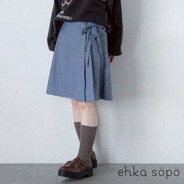 ehka sopo 甜美蝴蝶綁結單邊百褶及膝裙(0F000452410)