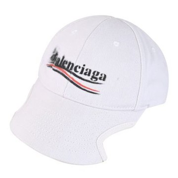 BALENCIAGA 刷舊LOGO棉質棒球帽(淺灰)