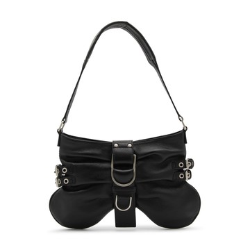Blumarine - Black Leather Butterfly Large Top Handle Bag