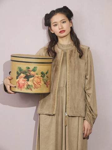 拼接車縫毛海拉鍊背心(6P34L0X0400) - Green Parks