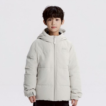 童裝 HERON 連帽 羽絨外套／鴨絨 - 淺灰色