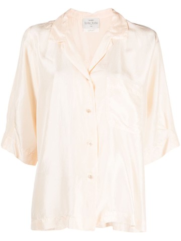 Forte Forte - V-neck button-up silk shirt - women - Silk - 0 - Pink