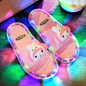 ✨蝦皮優選熱賣🌸夏季女士時尚外穿涼拖鞋女網紅髮光炫酷夜光閃燈平底防滑涼拖鞋女