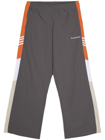 Martine Rose - logo-embroidered wide-leg track pants - men - Polyamide - XS - Grey