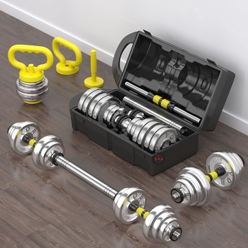 免運/公司貨 【健身必備】華亞電鍍啞鈴套裝 男士家用純鐵實心啞鈴 重量組合健身器材 工廠直銷 可開發票 店長推薦 售後保障 6z19