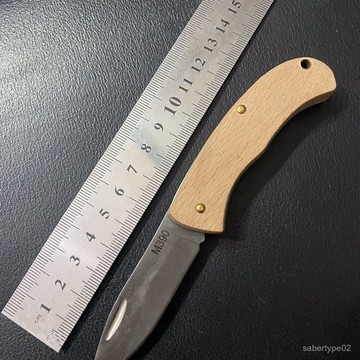 法國op歐皮折疊式M390不銹鋼圓頭櫸木水果刀戶外露營鋒利削皮刀