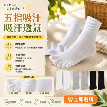 有貨在臺🚀99免運🚀春夏五指襪吸汗防臭棉襪吸汗運動簡約分指透氣春夏純色男女運動襪