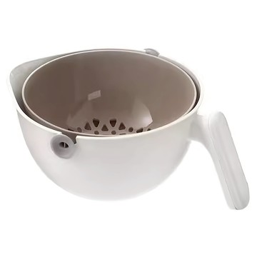 Green Bell 綠貝 北歐風單手旋轉瀝水籃  1個  22.5 x 11.8cm  白色