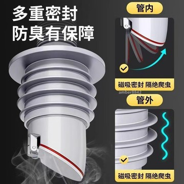 購滿99出貨✨可開發票✨磁吸防臭閥廚房衛生間防蟲防臭密封塞防溢水下水道三通接頭防臭