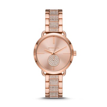 送禮首選★Michael Kors 高貴典雅晶鑽腕錶-玫瑰金XMK4598  附提袋【全館優惠★APP下單天天點數10倍送】線上購買享_實體門市同步服務