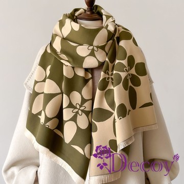 Decoy 韓版時尚 印花加厚減齡氣質百搭長款氛圍感披肩圍巾 顏色可選