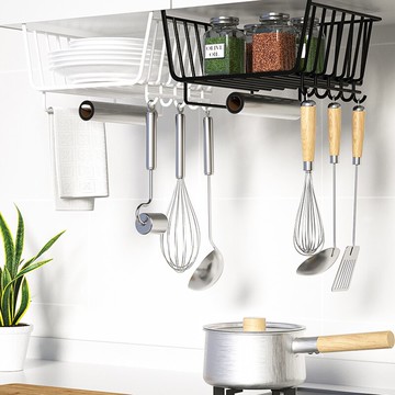 廚房收納置物架神器櫥柜下吊柜分層掛鉤衣柜整理神器分層儲物掛籃