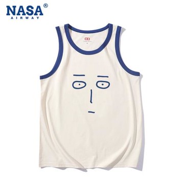 一拳超人動漫表情包趣味純棉印花背心T恤青少年潮流搞怪無袖坎肩