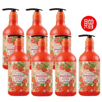 【買六送一】CC daily葡萄柚清爽沐浴乳580g*6入+送葡萄柚清爽沐浴乳580g*1入
