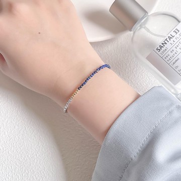 青金石925純銀小碎銀手鍊