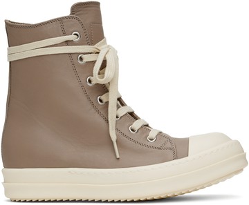 Rick Owens 灰褐色 Hollywood Leather 高帮运动鞋