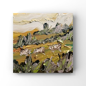 義大利風景藝術 半抽象托斯卡納繪畫 羊藝術 溫馨家居裝飾