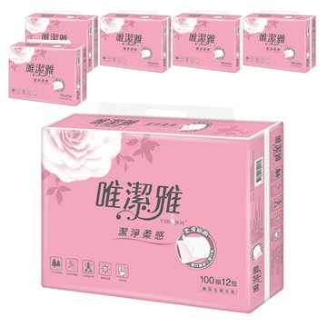 VIRJOY 唯潔雅 抽取式衛生紙 原生紙漿 100張  12包  6袋
