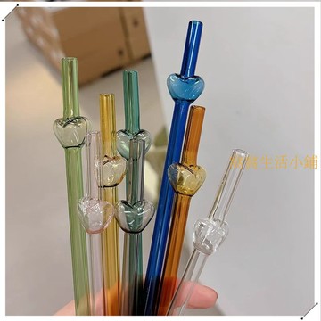 ins高顏值彩色透明玻璃吸管可愛環保耐高溫奶茶配件循環使用飲管