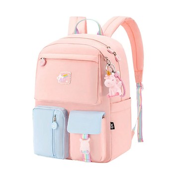 Kori Deer 可莉鹿 馬卡龍跳色超輕減壓護脊書包 兒童雙肩休閒包 - 粉色 適用於1-4年級  29 x 16 x 41cm