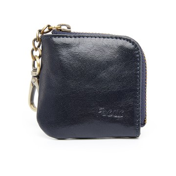 FOCUS經典原皮迷你方形拉鍊零錢包/復古小錢包_藍綠兩色任選(F0092)