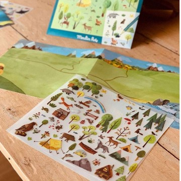 法國品牌 Moulin Roty 場景轉印貼紙-探險家 玩具