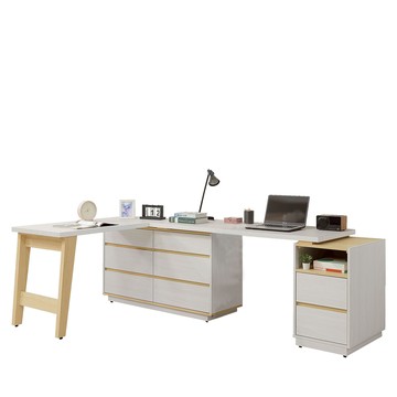 【Hampton 漢汀堡】太睿7x4尺L行功能桌組(桌/書桌/L型書桌/台灣製造)