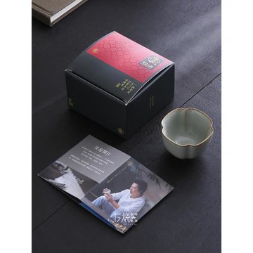 汝窯四方杯開片可養茶杯汝瓷主人杯茶杯個人品茗杯功夫茶具茶盞