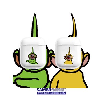 sam天線寶寶適用airpods3蘋果airpodspro2可愛情侶airpods4透明airpods1/2蘋果耳機殼防摔硅膠三代保護殼
