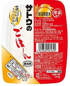 サトウ ごはん 新潟県魚沼産コシヒカリ 200G×6個