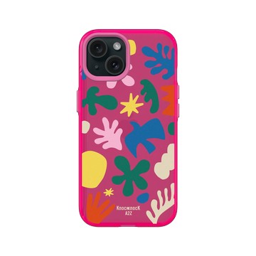 iPhone 15 Clear 粉漾桃 - Knock Knock A2Z - 彩虹派對