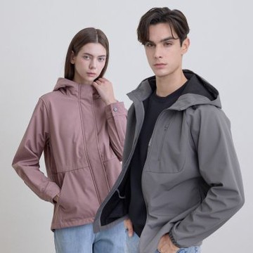 GIORDANO 男/女裝防風防潑水軟殼連帽外套【多色任選】