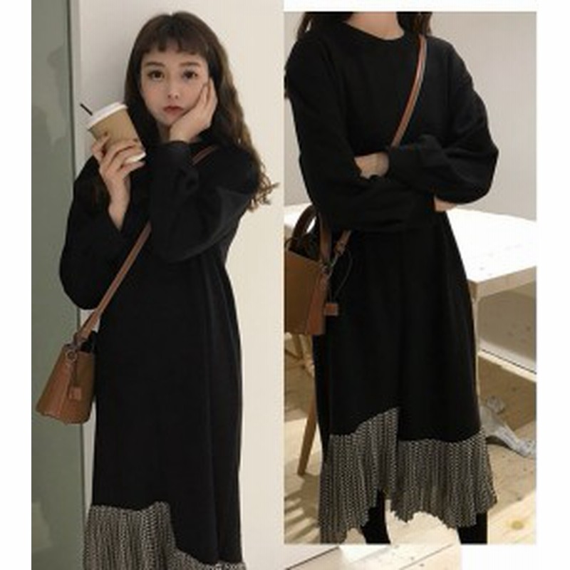 春服 レディース 秋冬 ワンピース 異素材ワンピース プリーツスカート フェミニン アシンメトリー プリーツ ロングワンピース 春 レディ 通販 Lineポイント最大1 0 Get Lineショッピング