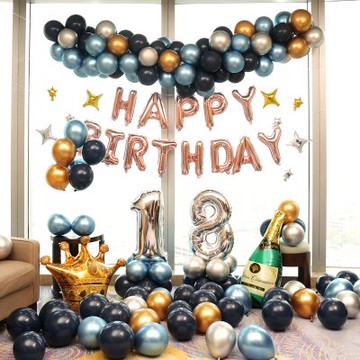 生日布置成人男朋友趴體派對用品浪漫房間創意場景快樂氣球裝飾