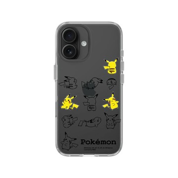 iPhone 16 Clear Case（相機按鈕） 透明 - 寶可夢 Pokemon - 皮卡丘動作大集合