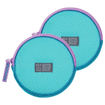 KING JIM FLATTY SHEER 多功能網狀拉鍊袋 S 尺寸:130x135x20mm  綠色  2個