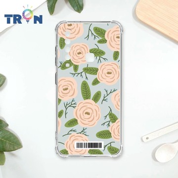 TRON 三星 A9 (2018) 平塗手繪花朵D款 四角防摔載具殼 軟殼 手機殼