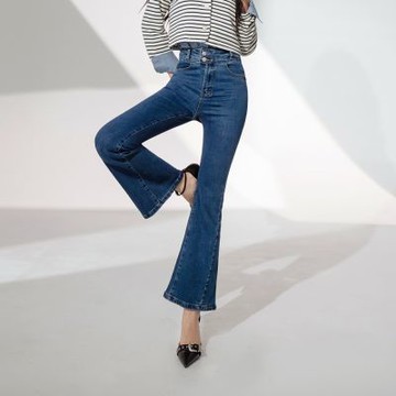 OB嚴選-女神褲．輕保暖刷毛纖長腿喇叭牛仔顯瘦褲《BA7918-》