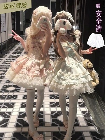 原創小蓓蕾Lolita修身魚骨jsk日常溫柔生日連衣裙洛麗塔