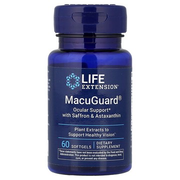 Life Extension, MacuGuard，番紅花和蝦青素視力健康軟凝膠，60 粒軟凝膠