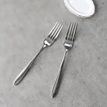 韓國製 304不鏽鋼西餐叉 (大)  單品  2個  銀色