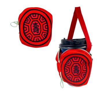 茚 YIN TAIWAN｜（壽）紅龜粿造型飲料提袋鑰匙圈