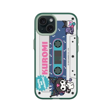 iPhone 15 Clear 憂墨綠 - 三麗鷗-酷洛米 Kuromi - 復古錄音帶