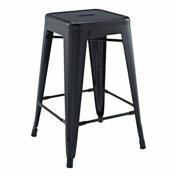 E-home Vali瓦力工業風可堆疊金屬吧檯椅 40 x 40 x 61cm NKC004C-blk  黑色  1個